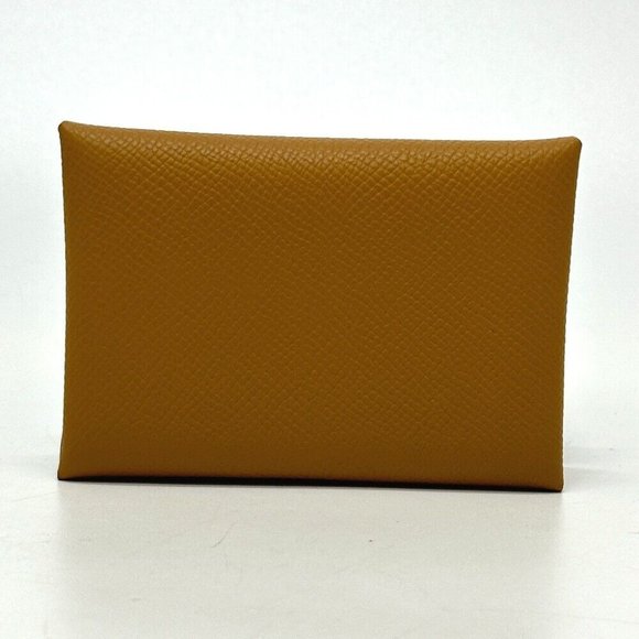 HERMES Calvi duo Business card holder Bifold Card Case Epsom Brown - Picture 1 of 12
